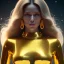 Placeholder: beautiful cosmic golden woman, long hair, nice smiling, magic glamour make up, delicate colors, beautiful glamour galactic golden dress, ultra sharp focus, 8k, unreal engine 5, extremely sharp detail, light effect, soft light atmosphere of a spaceship, smooth, full of details, face in front, complete vision of body