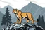 Placeholder: a mountain lion in a royal lion position like on flags or crests, vector