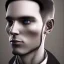 Placeholder: An human face with all its normal features except his eye is a camera