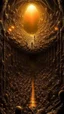 Placeholder: oil painting of a city of gold That lies in the distance