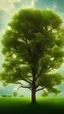 Placeholder: A single green tree alone with no background