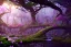 Placeholder: Immersive​ fantasy elven cafe in the deep forest with ancient elder tree blossom river 4k full hd