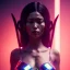 Placeholder: Latin Woman, samurai, cyberpunk, neon, highly detailed, art stations, concept art, smooth, unreal engine 5, god rays, ray tracing, RTX, nanite polygons, lumen lighting, ultra detail, volumetric lighting, 3d, finely drawn, high definition, high resolution, gradient background