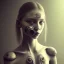 Placeholder: a cute smiling girl with her toy, tattoo in her face, michelangelo oil painting, steam punk, scary, horror, realistic, made in octane, cinematic, ultra-realistic, extremely detailed octane rendering, 8K, VRAY Super Real ar 2:3, dof photorealistic futuristic 50mm lens hard lighting dark gray tintype photograph, realistic lighting, sephia colors