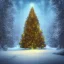 Placeholder: Christmas tree in the forest at midnight under the stars