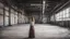 Placeholder: woman Art inside an empty old factory
