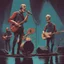 Placeholder: The famous band "Kebab brothers" from Sweden playing on a concert, simon stålenhag style