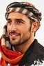 Placeholder: A Palestinian man, thirty years old, wearing a keffiyeh, has a beautiful face, turns his face to the right, has a slight smile, his mouth is closed and his teeth are not visible, his eyes are looking to the left, he appears to be drawn with oil paints