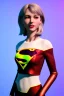 Placeholder: Waist up portrait, woman, make-up, happy, satisfacer dildo advertising, Realistic image, 60s, supergirl, tights minimal dress, sweat, Color background, photo studio, concept art, smooth, unreal engine 5, god lights, ray tracing, RTX, lumen lighting, ultra detail, volumetric lighting, 3d, finely drawn, high definition, 4k.