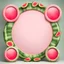 Placeholder: Round picture frames in the colors of watermelon with a light background for tubes