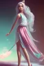 Placeholder: full body shot of Cotton candy girl, digital painting, high quality,standing pose, by IrinaKapi