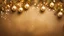 Placeholder: Little Christmas Decorations With Garland Lights On Golden Textured Background.