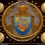 Placeholder: coat of arms of an arabian city featuring moons and hourglasses, very detailed