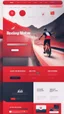 Placeholder: Design a user-friendly and visually appealing landing page for a sport website, prioritizing an intuitive user experience, red colors, power, skii, running, riding a bike, swimming