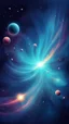 Placeholder: space background stylized, blue nubula. retro