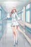 Placeholder: (full body:1.5)，(1girl:1.3),(view the viewer:1.4)，(anatomy correct:1.4),(Opaque pantyhose and pointed thick heels :1.3),(Dancing in the hospital:1.2),(Wearing a vanilla ice color sleeves mini dress :1.2),(Extra Long blonde Hair:1.2),(Accurate and perfect face:1.3),(Long legs and big feet:1.3),hyper HD, Ray traching, reflective light， structurally correct, Award-Awarded, high detail, lighten shade contrast, Face lighting ，cinematic lighting, masterpiece, super detailing, high quality, high detail