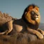 Placeholder: picture of a Lion on the top of a sunny hill