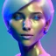 Placeholder: A portrait of a crystalised girl,smiling, laughting longs normal hairs white , atmospheric, realistic,, cinematic lighting, octane render,, pink turquoise light, white skin