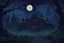 Placeholder: غابة قصر ليل قمر رعب خلفية لعبة كرتونية