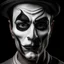 Placeholder: a mime's mask with an angry expression