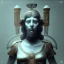 Placeholder: a greek marmor statue of athena, steam punk, scary, horror, realistic, made in octane, cinematic, movie, CGI, ultra-realistic, extremely detailed octane rendering, 8K, VRAY Super Real ar 2:3, dof photorealistic futuristic 50mm lens hard lighting dark gray tintype photograph, realistic lighting, sephia colors