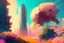 Placeholder: sunny day, flowers, epic, sci-fi, retrowave city