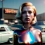 Placeholder: Ultra Realistic retro sci-fi, explosion Supermarket parking scene, 1960 year, blonde mastery woman, sweet scarlet Johansson face, perfect iris, glow eyes, face makeup, tight latex coat; many panic people, Retro sci-fi style, soft color, highly detailed, unreal engine 5, ray tracing, RTX, lumen lighting, ultra detail, volumetric lighting, 3d, finely drawn, high definition, high resolution.