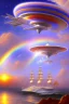 Placeholder: intergalactic very beautiful ufo rainbow futurist,mother ship pleiadien,crystal and light