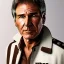 Placeholder: 8k hyperspace background,complete and photo realistic detailed head to waist stunning, extrem photo realistic portrait of harrison ford as han solo in star wars with short lenght, Symmetrical, soft, fine, warm, photo realistic hair, brown eyes, professional majestic photo realistic painting by Ed Blinkey, Atey Ghailan, by Jeremy Mann, Greg Manchess, Antonio Moro, trending on ArtStation, Intricate, Sharp focus, rough skin,space outfit