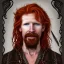 Placeholder: Portrait of Courtney Gains as a ruggedly handsome but joyful roguish pirate, charismatic, attractive male, masculine, perfect, precisely detailed, lightly freckled face, meticulously detailed multi-hued ginger carrot colored cherry fire red hair; Malachai of the corn; fantasy, intricate, elegant, highly detailed, digital painting, artstation, concept art, matte, sharp focus, illustration, art by artgerm and greg rutkowski and alphonse mucha