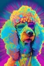 Placeholder: rich poodle in Percy Jackson style, fun colorful, psychedelic