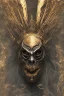 Placeholder: Realistic anime black metal corpsepaint Slipknot mask god with golden crown