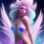 Placeholder: one big crystal glitter pink blue subtle galactic fairy in a galactic ambiance,glitter bikini, long blond hair down to the ground,transparent petals,blue eyes,delicate colors in the foreground, full of details, smooth，soft pink violet light atmosphere, light effect，vaporwave colorful, concept art, smooth, extremely sharp detail, finely tuned detail, ultra high definition, 8 k, unreal engine 5, ultra sharp focus