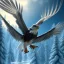 Placeholder: portrait of a bird of prey, feathers, extremely sharp detail, finely tuned detail, ultra high definition, 8k resolution, dynamic lighting, unreal engine 5, ultra sharp focus, mountains, winter landscape, background trees