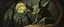 Placeholder: sad goblin lurks here., painted by Rembrandt, Escher and Giger