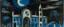 Placeholder: A blackish blue Arabian palace with the moon painted by Pablo Picasso