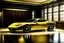 Placeholder: Ferrari Lusso Gt yellow in sowroom, calm ambience..
