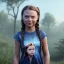 Placeholder:  Greta Thunberg Wearing make up avatar in pandora toddler, full body, Pandora background