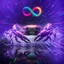 Placeholder: infinity symbol ∞ with vibrant powerful crab jumping out of the water, striking, neon, chiaroscuro, dramatic, captivating, powerful, fantasy, beautiful, octane render, 16k post-production, artstation: award-winning: atmospheric: commanding: fantastical: clarity: ultra quality: striking: brilliance: stunning colors: amazing depth; lens: f/11, 35mm