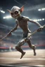 Placeholder: hyper fast gremlin pole vaulting in the Olympics in the style of Giger and fallout 4 ,,bokeh like f/0.8, tilt-shift lens 8k, high detail, smooth render, down-light, unreal engine