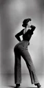 Placeholder: Ziegfeld Girl on jeans walking