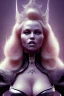 Placeholder: Pamela Anderson as evil queen in black leather, leather, busty, cleavage, angry, stern look. character design by cory loftis, fenghua zhong, ryohei hase, ismail inceoglu and ruan jia. unreal engine 5, artistic lighting, highly detailed, photorealistic, fantasy