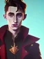 Placeholder: Portrait of a 30 year old strange gay warlock like Timothee Chalamet