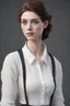 Placeholder: buatlah karakter seorang wanita dengan tinggi badan 165 cm dan berat badan 50 kg. Wanita tersebut memiliki mata bulat, berbibir tipis, dan beralis tipis. Wanita tersebut adalah seorang programmer. Wanita tersebut memakai baju kemeja formal lengan panjang berwarna putih dan celana formal berwarna hitam panjang