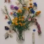 Placeholder: delicate arrangement of pressed flowers, beautiful composition, aesthetic layout, wildflowers, native flowers