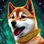 Placeholder: shiba inu doge, cosmic aura, sacred geometry, ethereal