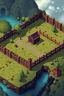 Placeholder: Upscale @DunnoAye medieval fenced field, isometric, pixel art