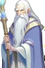 Placeholder: a drawing of a wizard holding a wand, by Kanbun Master, reddit, hurufiyya, he is a long boi ”, dwarf with white hair, discord profile picture, semi realistic