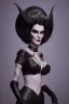 Placeholder: Carmen Dell`orifice as evil queen in black leather, leather, busty, cleavage, angry, stern look. character design by cory loftis, fenghua zhong, ryohei hase, ismail inceoglu and ruan jia. unreal engine 5, artistic lighting, highly detailed, photorealistic, fantasy