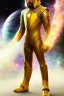 Placeholder: Cosmic super hero, cosmos wepon , yellow costume,4k image, full body man